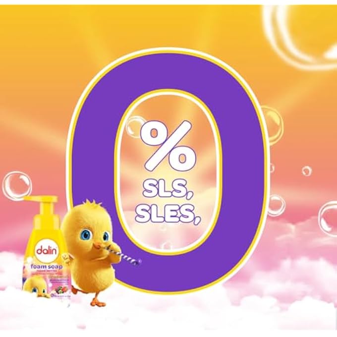 DALIN صابون رغوي بتوت مختلط | غسول يدين للأطفال مضاد للحساسية مع الجلسرين | لطيف ومرطب | 0% كحول، بارابين، صبغة | 200 مل - Image 3